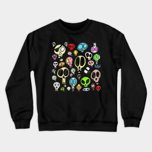 Collection of Colourful Cartoon Skulls Crewneck Sweatshirt